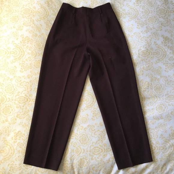 ⬇️🌻Vintage 80s Escada Burgundy Wool Trousers🌻 - Picture 4 of 8